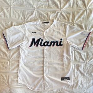 Nike White Miami Jersey with Multicolor Trim